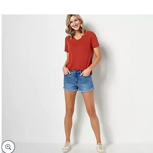 NWT Candace Cameron Bure Pacific Denim High Rise Shorts 16P Indigo